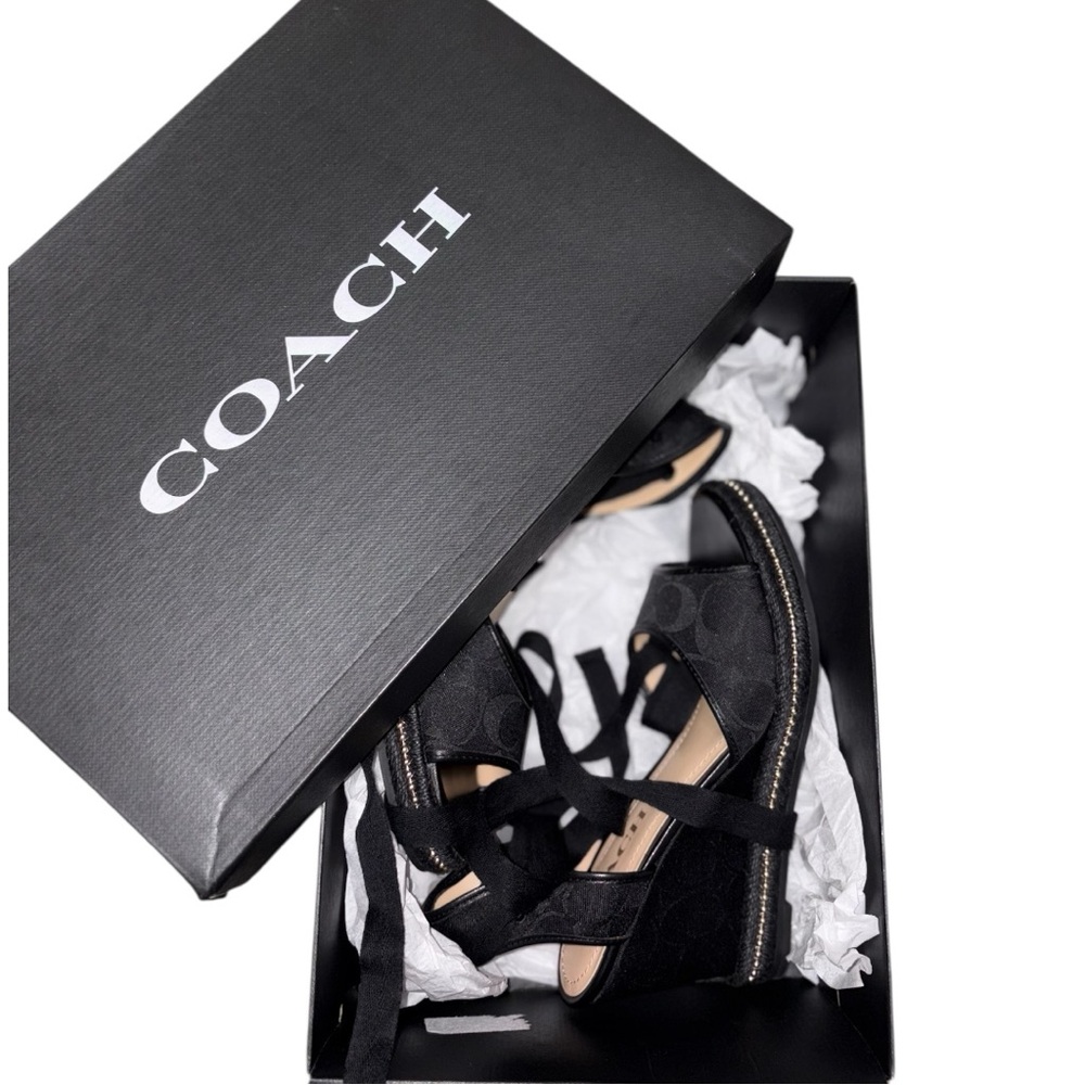 Coach Black wedges